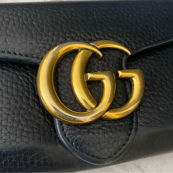 GUCCI GG Leather Long Wallet to Shoulder Bag 💼 Black - Picture 5 of 17